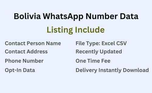玻利维亚 WhatsApp 号码数据