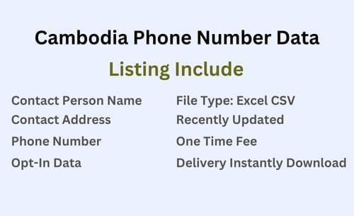 柬埔寨 手机号码列表