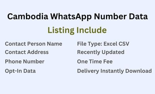 柬埔寨 WhatsApp 号码数据