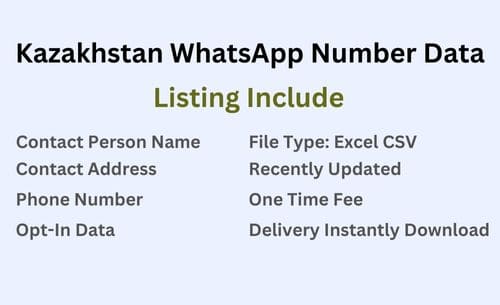 哈萨克斯坦 WhatsApp 号码数据