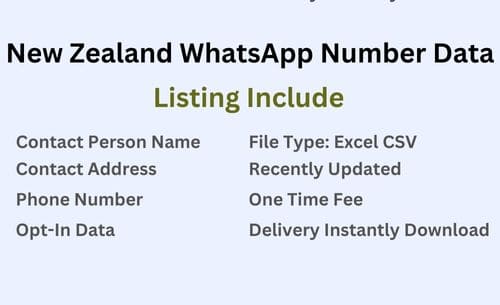 新西兰 WhatsApp 号码数据