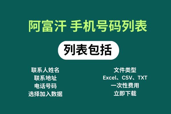 阿富汗 手机号码列表