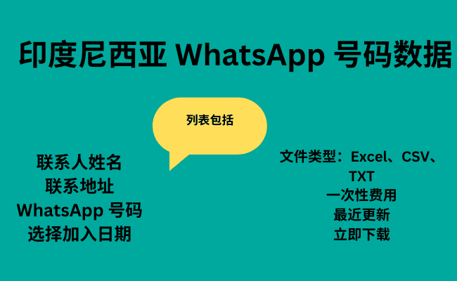 印度尼西亚 WhatsApp 号码数据