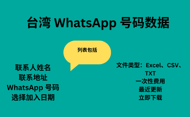 台湾 WhatsApp 号码数据