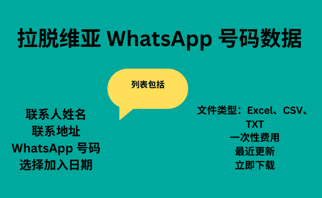 拉脱维亚 WhatsApp 号码数据