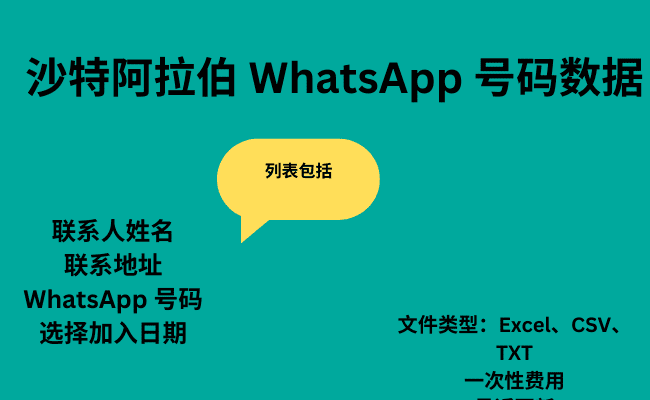 沙特阿拉伯 WhatsApp 号码数据